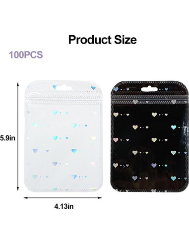 100 Bolsas Mylar Reutilizables Ddayup 10x15 cm Holográficas