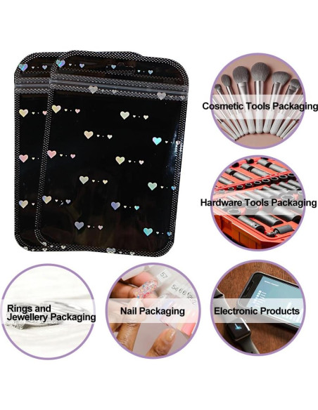 100 Bolsas Mylar Reutilizables Ddayup 10x15 cm Holográficas 100 Bolsas Mylar Reutilizables Ddayup 10x15 cm Holográficas