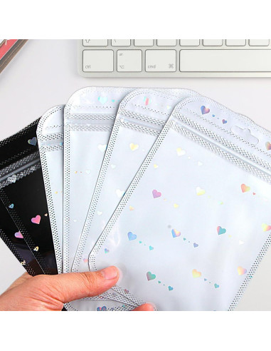 100 Bolsas Mylar Reutilizables Ddayup 10x15 cm Holográficas