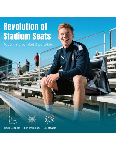 Asiento Inflable Ergonómico Cuarko para Estadio con Respaldo