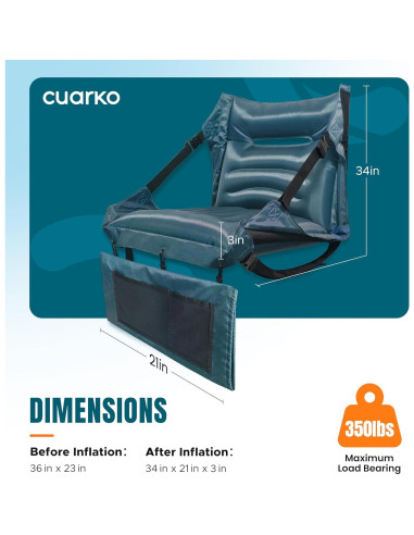 Asiento Inflable Ergonómico Cuarko para Estadio con Respaldo