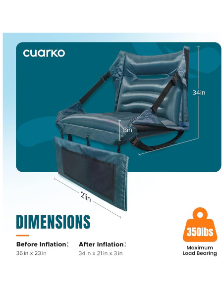 Asiento Inflable Ergonómico Cuarko para Estadio con Respaldo