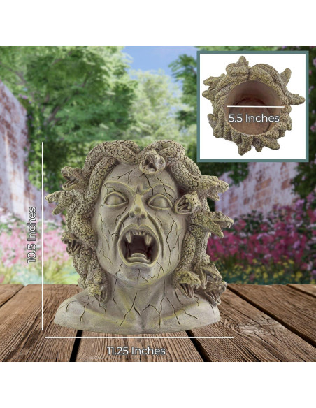 Maceta de Resina Medusa Darware 26.7 cm Decoración Jardín