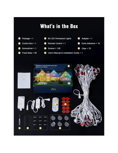 Luces Permanentes Exteriores JMEXSUSS 30.48m RGB IP67