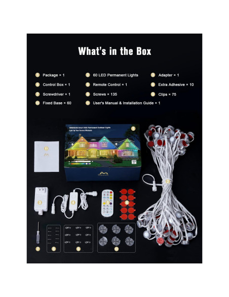 Luces Permanentes Exteriores JMEXSUSS 30.48m RGB IP67