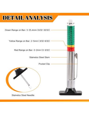 Juego de Herramientas de Medición de Neumáticos Rustark 40 Piezas