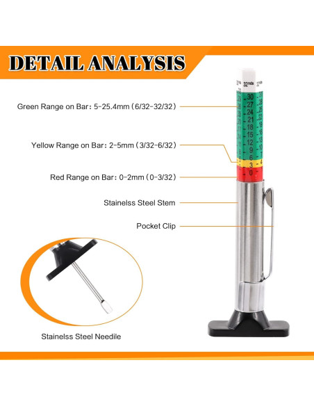 Juego de Herramientas de Medición de Neumáticos Rustark 40 Piezas