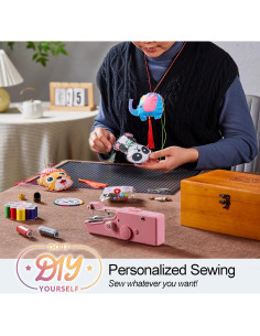 Máquina de Coser Portátil Zasidler Rosa con 153 Piezas 2