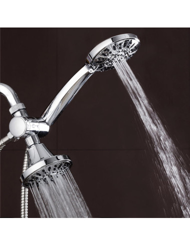 Ducha AquaDance Premium Alta Presión 3 Vías Cromada 48 Configuraciones