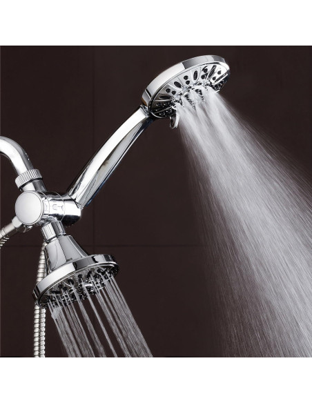 Ducha AquaDance Premium Alta Presión 3 Vías Cromada 48 Configuraciones