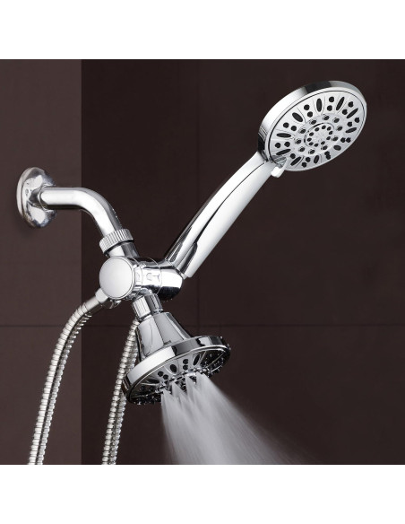 Ducha AquaDance Premium Alta Presión 3 Vías Cromada 48 Configuraciones