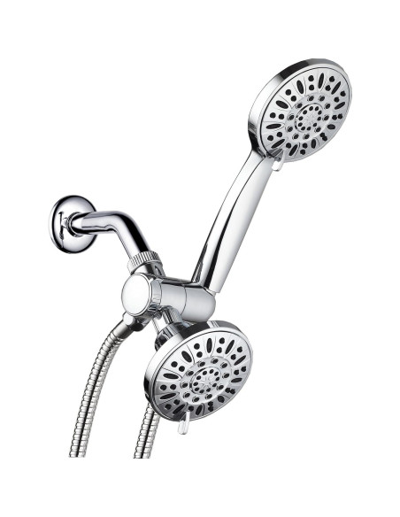 Ducha AquaDance Premium Alta Presión 3 Vías Cromada 48 Configuraciones