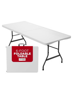 Mesa Plegable Blanca 6 Pies Increíble por Menos - Portátil