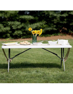 Mesa Plegable Blanca 6 Pies Increíble por Menos - Portátil 2