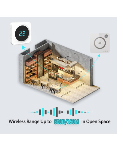 Sistema de Llamada Inalámbrico SINGCALL con 8 Botones y Receptor