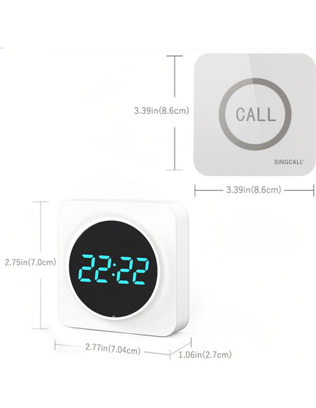 Sistema de Llamada Inalámbrico SINGCALL con 8 Botones y Receptor