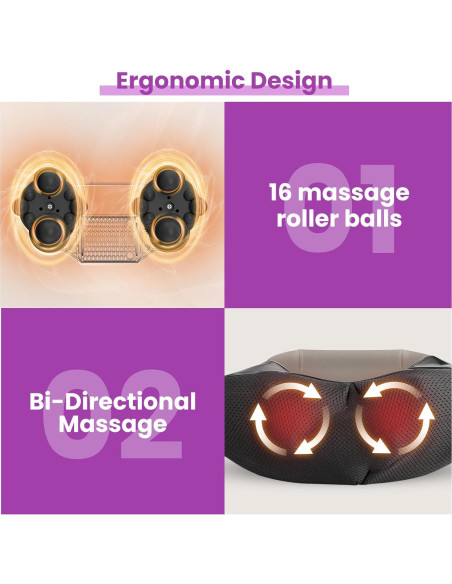 Masajeador de Cuello y Espalda JQX Sin Cable 5 Velocidades