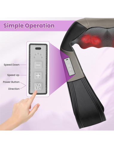 Masajeador de Cuello y Espalda JQX Sin Cable 5 Velocidades