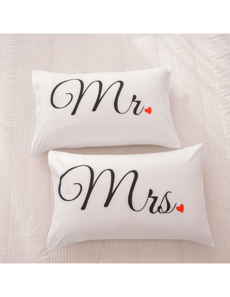 Funda de Almohada para Parejas NTBED Rojo 48x74cm Corazón