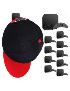 10 Ganchos Autoadhesivos para Sombreros joyliveCY - Negro
