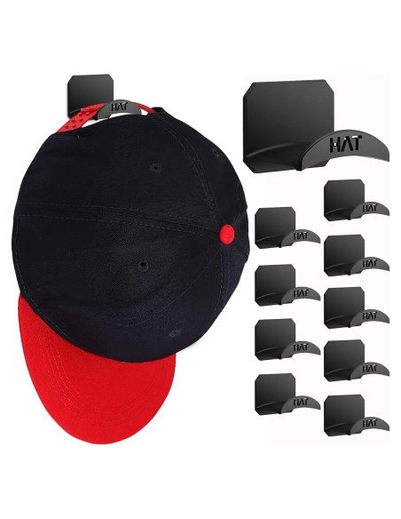 10 Ganchos Autoadhesivos para Sombreros joyliveCY - Negro