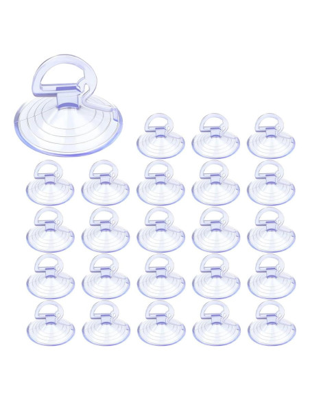 24 Ventosas de PVC KITUREK para Parabrisas de Coche Transparente