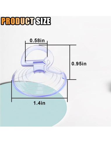 24 Ventosas de PVC KITUREK para Parabrisas de Coche Transparente