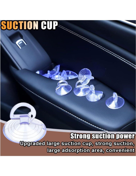 24 Ventosas de PVC KITUREK para Parabrisas de Coche Transparente