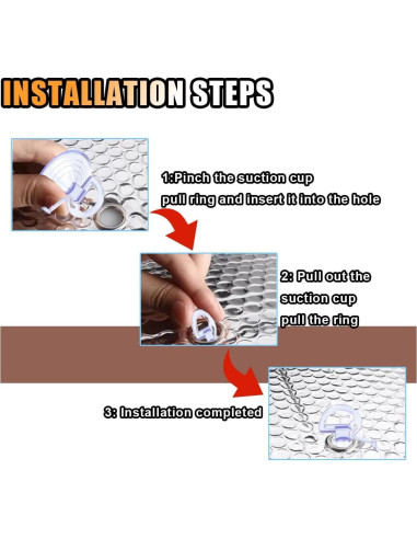 24 Ventosas de PVC KITUREK para Parabrisas de Coche Transparente