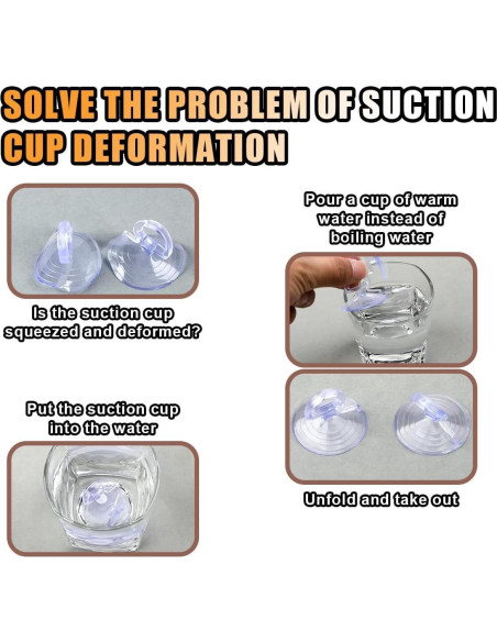 24 Ventosas de PVC KITUREK para Parabrisas de Coche Transparente