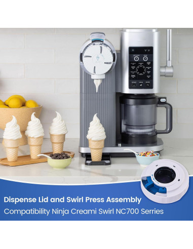 Tapa de dispensación Ninja Swirl 701 - Reemplazo ABS Blanco