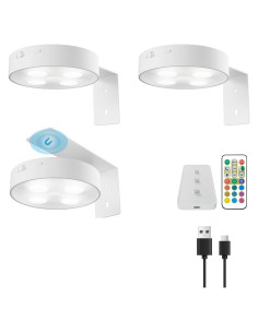 Paquete de 3 luces LED Electight para cuadros con sensor y control remoto