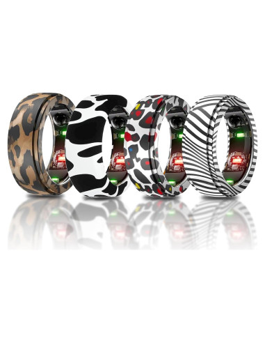 Paquete de 4 fundas de silicona Hyinus para Oura Ring Gen 3 - Tamaño S