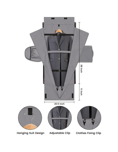 Bolsa de Ropa Duffle Jiefeike 2 en 1 para Viaje - Negro