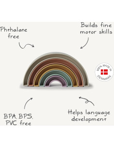 Juguete Apilable Arcoíris Mushie Hillside 16.81x2.99x8.89 cm 2
