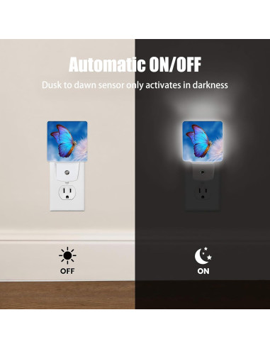 Luz Nocturna Mariposa Azul Jopowide con Sensor de Luz