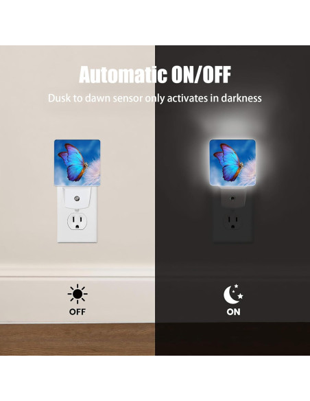 Luz Nocturna Mariposa Azul Jopowide con Sensor de Luz
