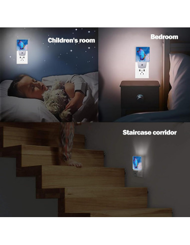 Luz Nocturna Mariposa Azul Jopowide con Sensor de Luz