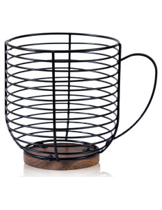 Soporte para cápsulas de café QTTCMY con base de madera - Organizador de encimera