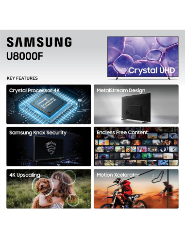 Samsung Televisor Inteligente 4K U8000F 43" (Modelo 2025) - Seguridad Knox, Alexa