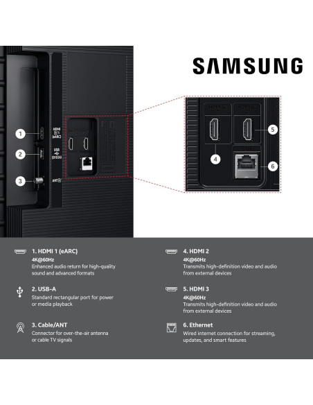 Samsung Televisor Inteligente 4K U8000F 43" (Modelo 2025) - Seguridad Knox, Alexa