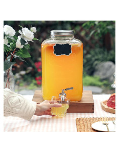 Dispensador de Bebidas de Vidrio HILUMIDA 2 Galones con Grifo