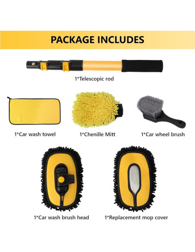 Cepillo de Lavado de Autos DEPOTA con Mango Telescópico 1.22 kg