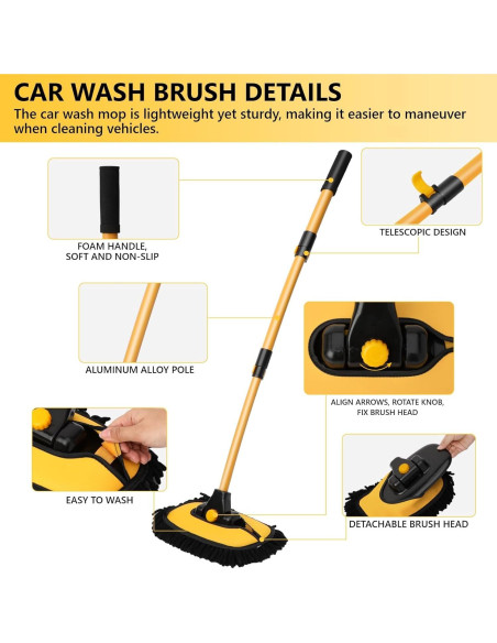 Cepillo de Lavado de Autos DEPOTA con Mango Telescópico 1.22 kg