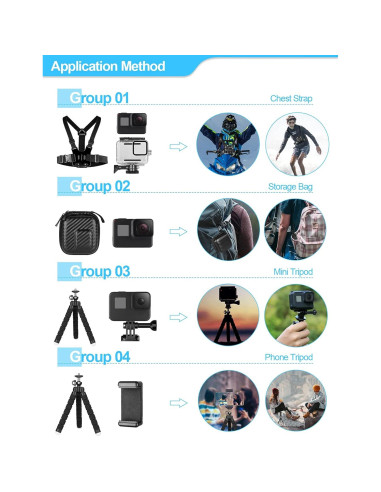 Kit de Accesorios para Cámara de Acción EMART 61 en 1