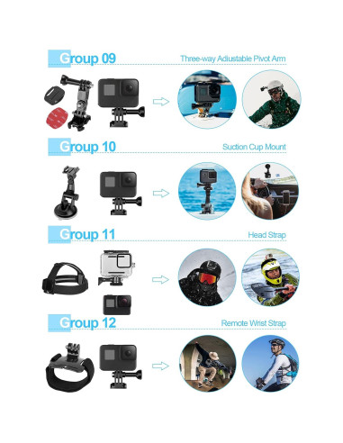 Kit de Accesorios para Cámara de Acción EMART 61 en 1