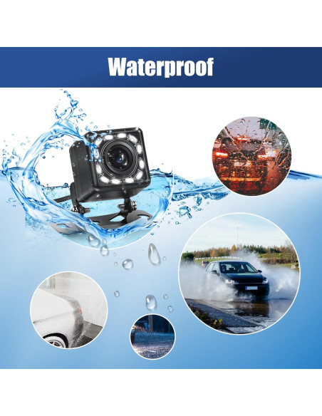 Cámara de Respaldo CAMECHO 12-LED Impermeable 170