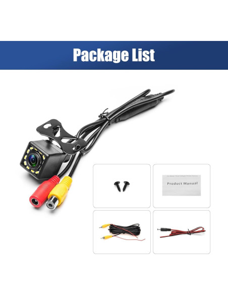 Cámara de Respaldo CAMECHO 12-LED Impermeable 170