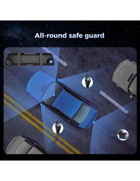 Cámara de Tablero PRUVEEO H5-4CH 12" FHD 1080p 4 Canales Cámara de Tablero PRUVEEO H5-4CH 12" FHD 1080p 4 Canales