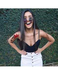 Tatuajes Temporales de Flores Ooopsi - 10 Hojas Premium 2